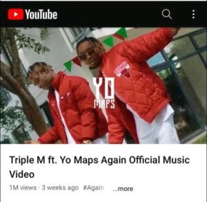 Triple M Zambia and Yo Maps's Chart-Topping Track "Again" Surpasses 1 Million Views in a Phenomenal Three Weeks