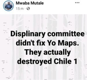 Mwaba Mutale Reveals All: How Displinary Committee Destroyed Chile One, Not Yo Maps